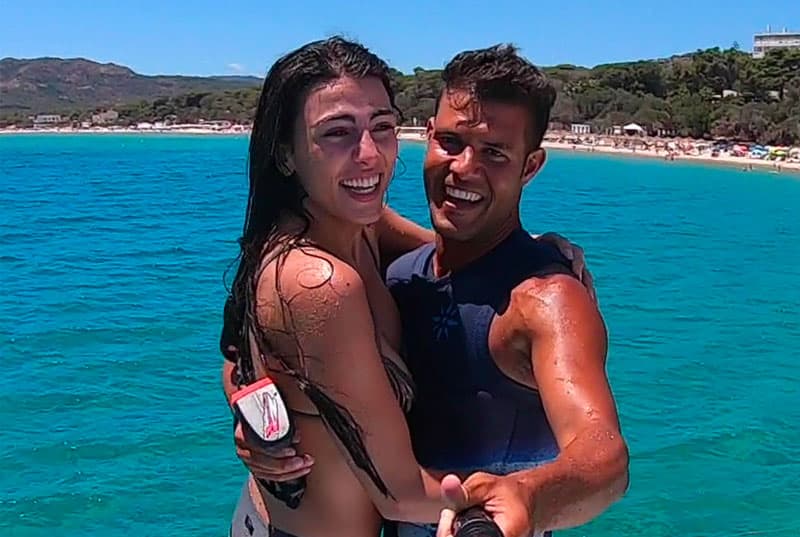 Cristiano Perseu durante un’esperienza Flyboard tandem